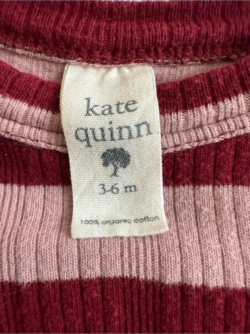 Kate Quinn Striped Long-Sleeve Baby One-Piece